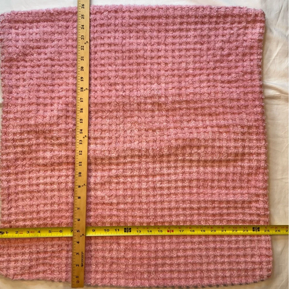 Chenille Vintage Pink‎ Euro Sham, 26” x 25” Cotton